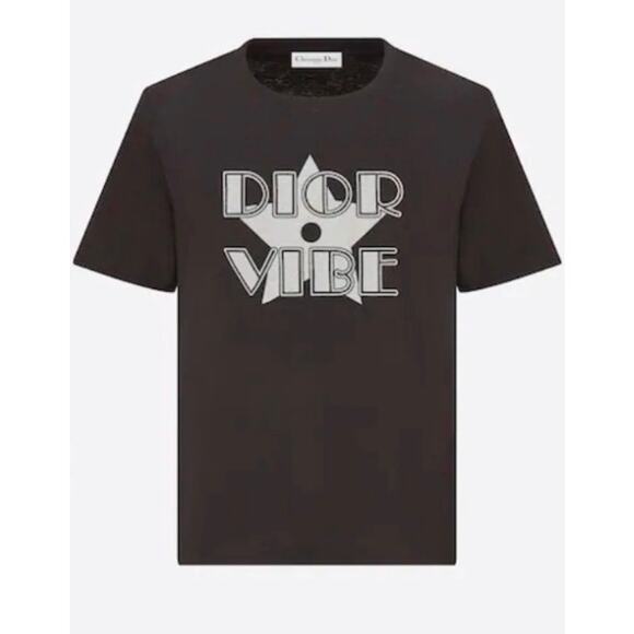 Dior Vibe Linen Blend Tee Shirt in Black - Picture 1 of 9